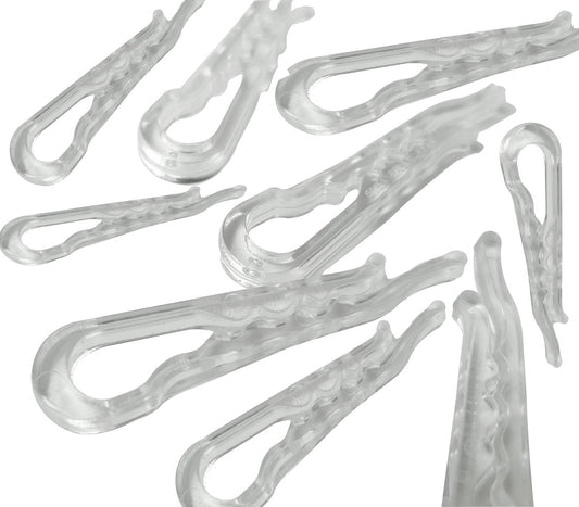 NiftyPlaza 100 Clear Plastic Alligator Clips for Shirts, Folding Ties, Socks and Pants