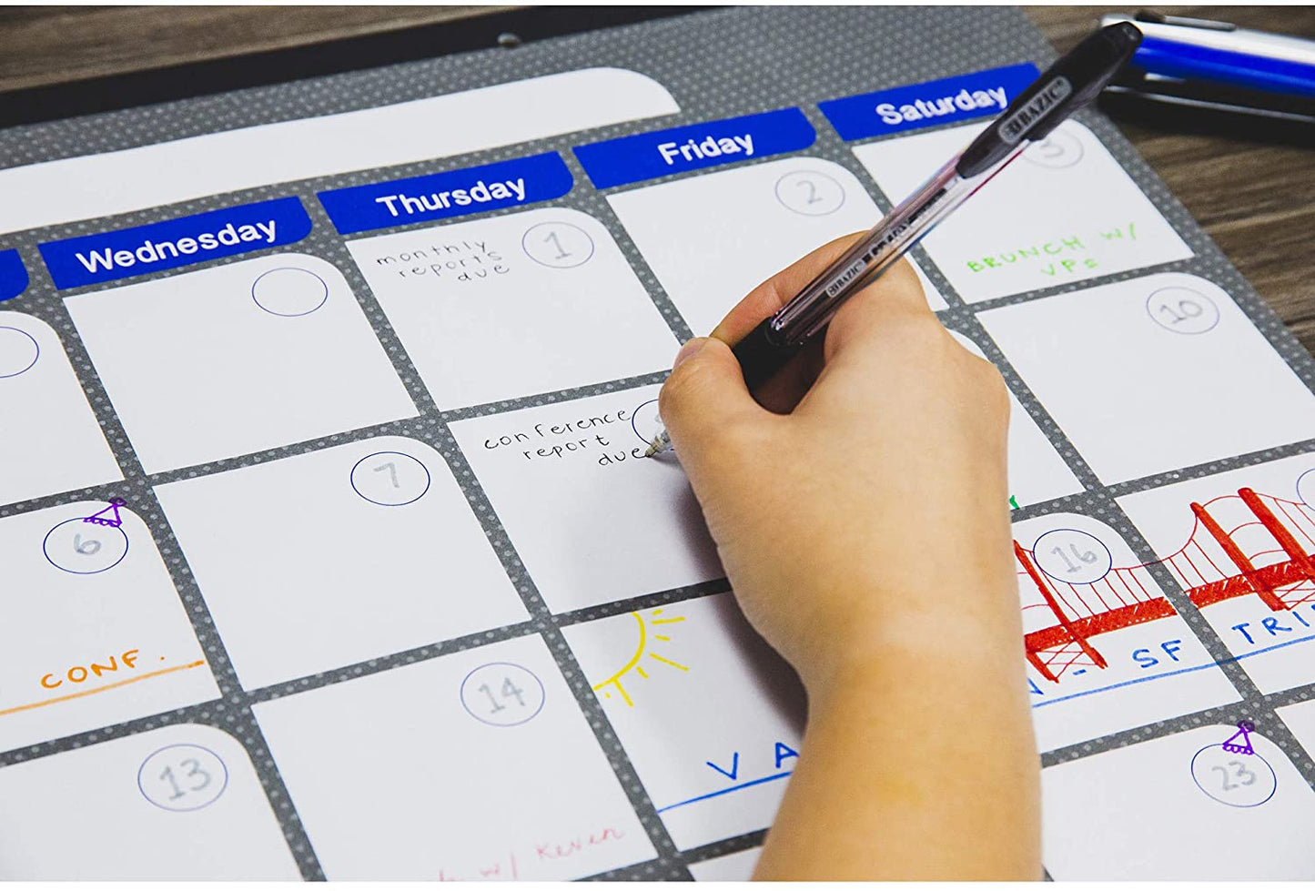 BAZIC G-Flex Black Oil-Gel Ink Pen with Cushion Grip (4/Pack) Nonstop Writing Comfort