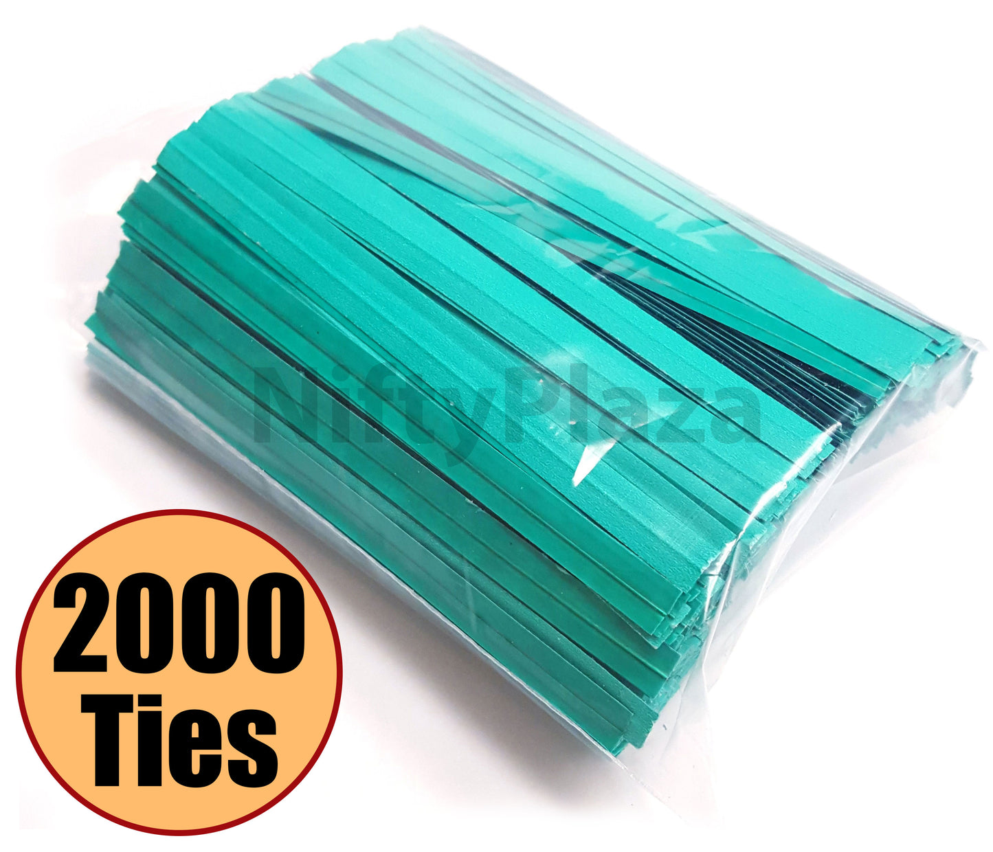 NiftyPlaza 4 inch Twist Ties, Plastic Coated, No Rip Paper Ties - 2000 Twist Ties