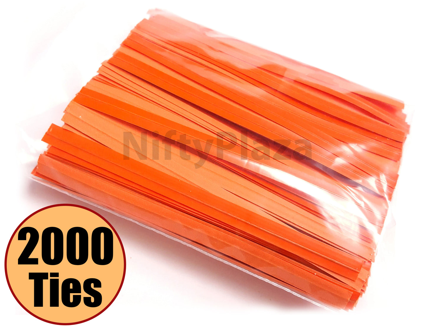 NiftyPlaza 4 inch Twist Ties, Plastic Coated, No Rip Paper Ties - 2000 Twist Ties