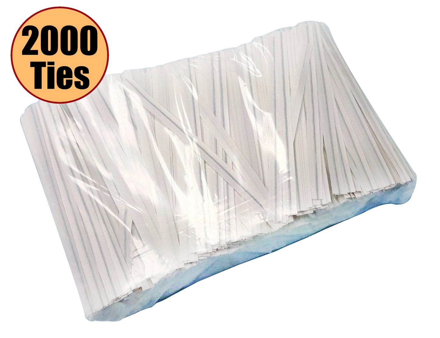 NiftyPlaza 4 inch Twist Ties, Plastic Coated, No Rip Paper Ties - 2000 Twist Ties