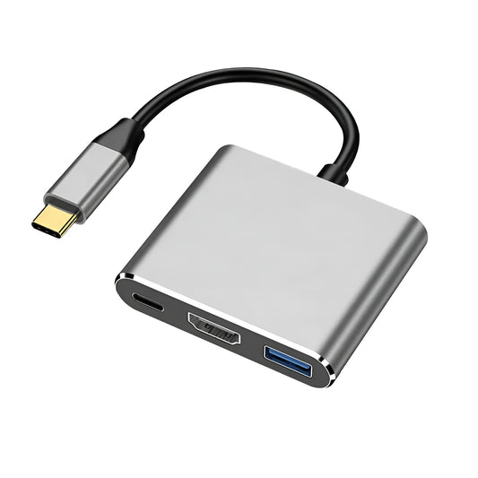 3-In-1 USB C Type C Multi-function Hub To USB-C PD HDTV USB 3.0 Adapter Converter