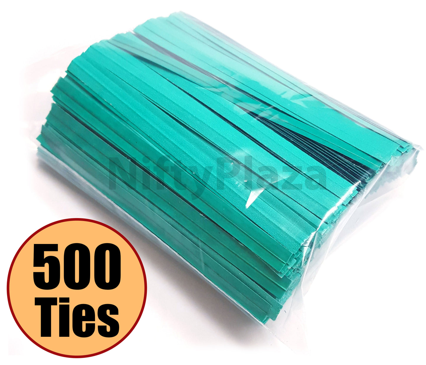 NiftyPlaza Twist Ties 4 inch, Plastic Coated, No Rip Paper Ties - 500 Twist Ties
