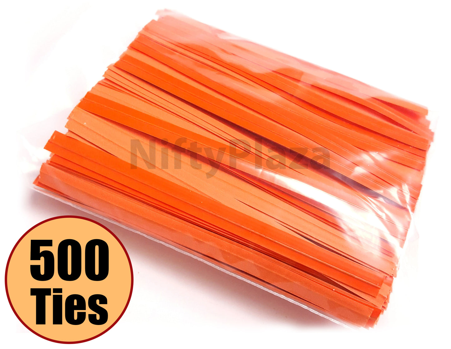 NiftyPlaza Twist Ties 4 inch, Plastic Coated, No Rip Paper Ties - 500 Twist Ties