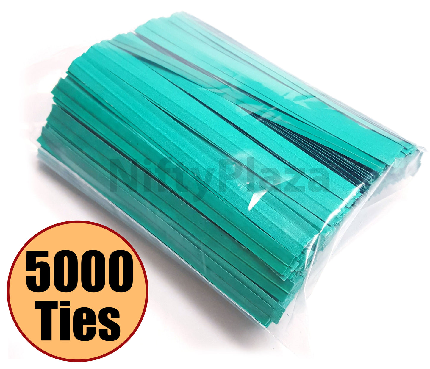 NiftyPlaza Twist Ties 4 inch, Plastic Coated, No Rip Paper Ties - Total 5000 Twist Ties