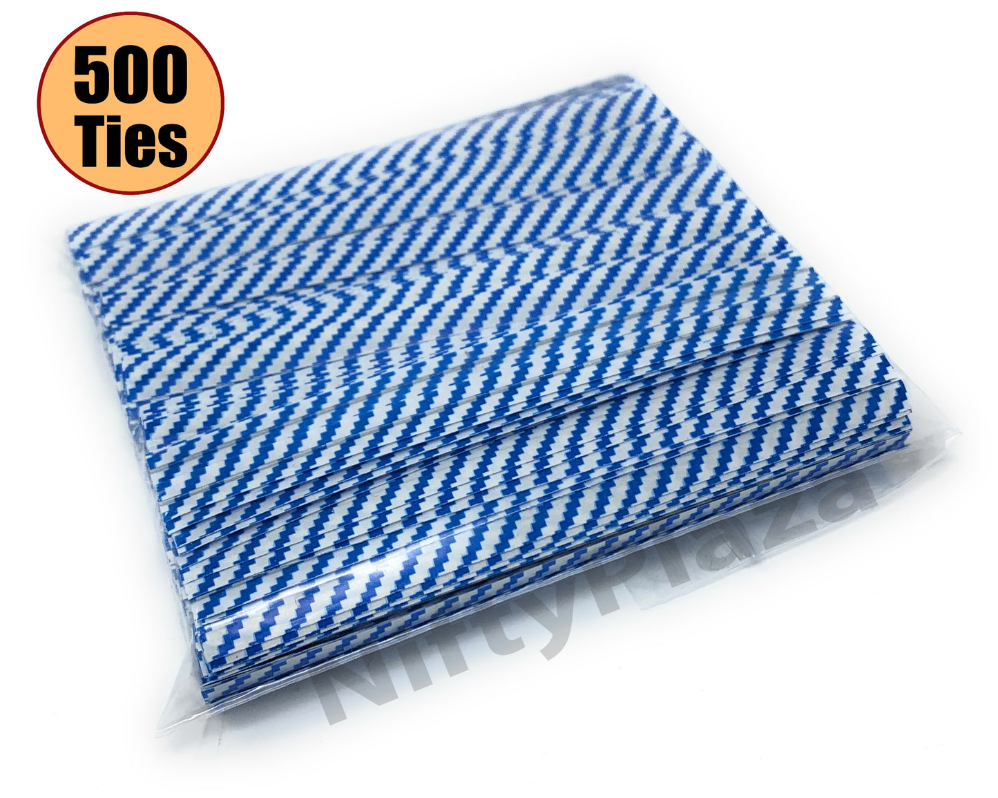 NiftyPlaza Twist Ties 4 inch, Plastic Coated, No Rip Paper Ties - 500 Twist Ties