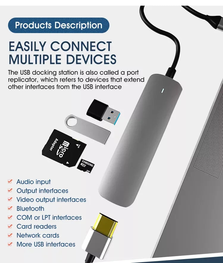 6 in 1 Multifunction type C Hub USB C to HDTV 4K Multi Ports Macbook PD 87W Power Charging
