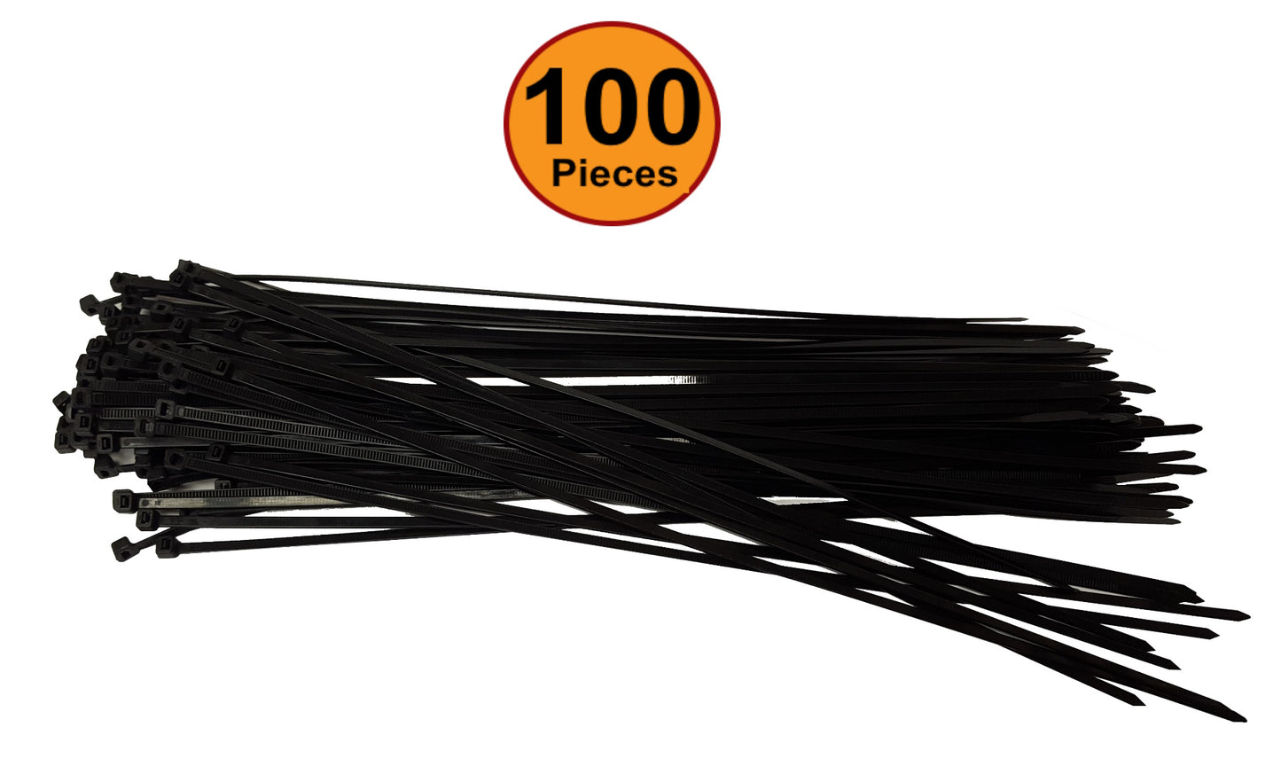 NiftyPlaza 10 Inch Cable Ties - 100 Pack - UV Weather Resistant - 75 LBS Nylon Wrap Zip Ties