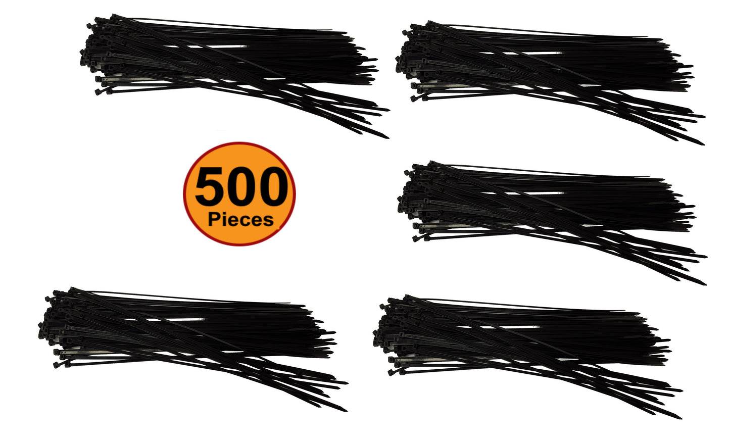 NiftyPlaza 8 Inch 75 LBs Cable Ties, UV Weather Resistant, Nylon Wrap Zip Ties, Total 500