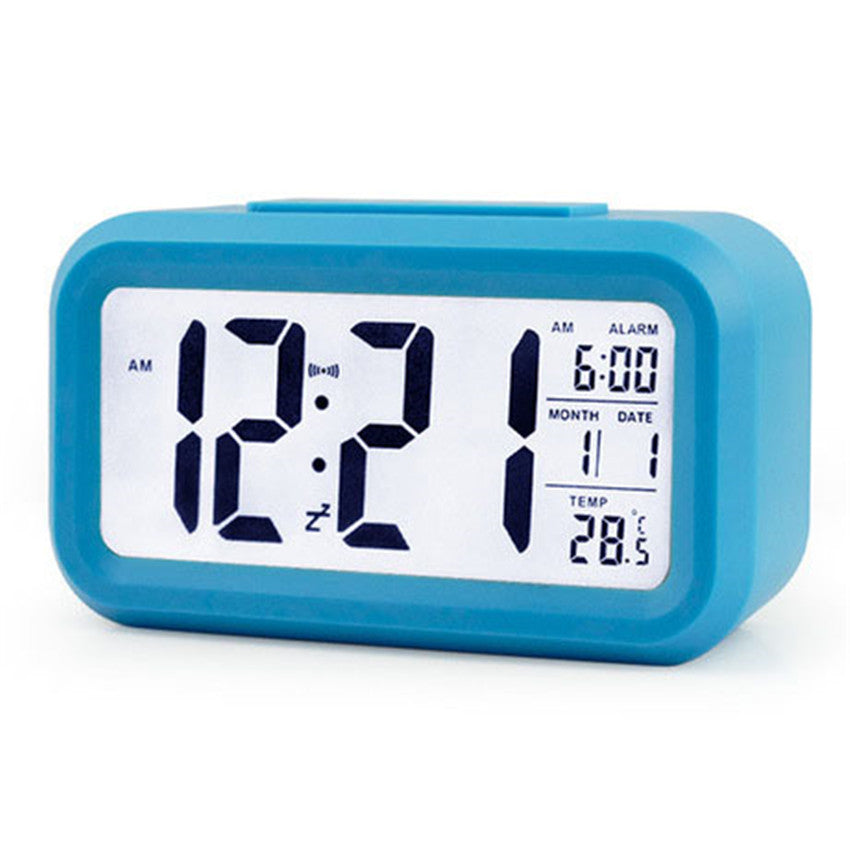 Digital Alarm Clock with Temperature Sensor Large Display Battery Operated Snooze Alarm Table Clock