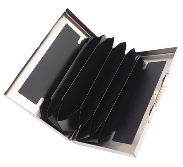 NiftyPlaza RFID Blocking Credit Card ID Holder Slim Money Men Travel Wallet Stainless Steel