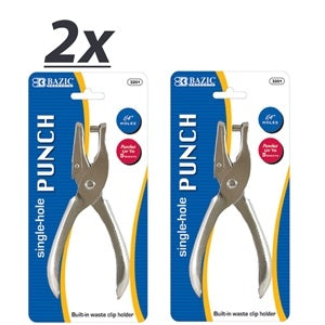 Lot of 2 Single Hole Hand Paper Puncher 1/4" Round Circle Holes Up to 5 Sheets