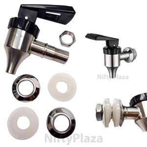 NiftyPlaza Beverage Dispenser Spigot Faucet - Stainless Steel – Premium 16mm Spring Loaded