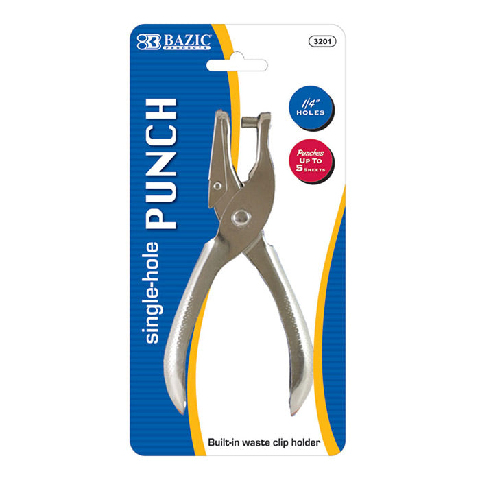 Single Hole Hand Paper Puncher 1/4" Round Circle Holes Up to 5 Sheets