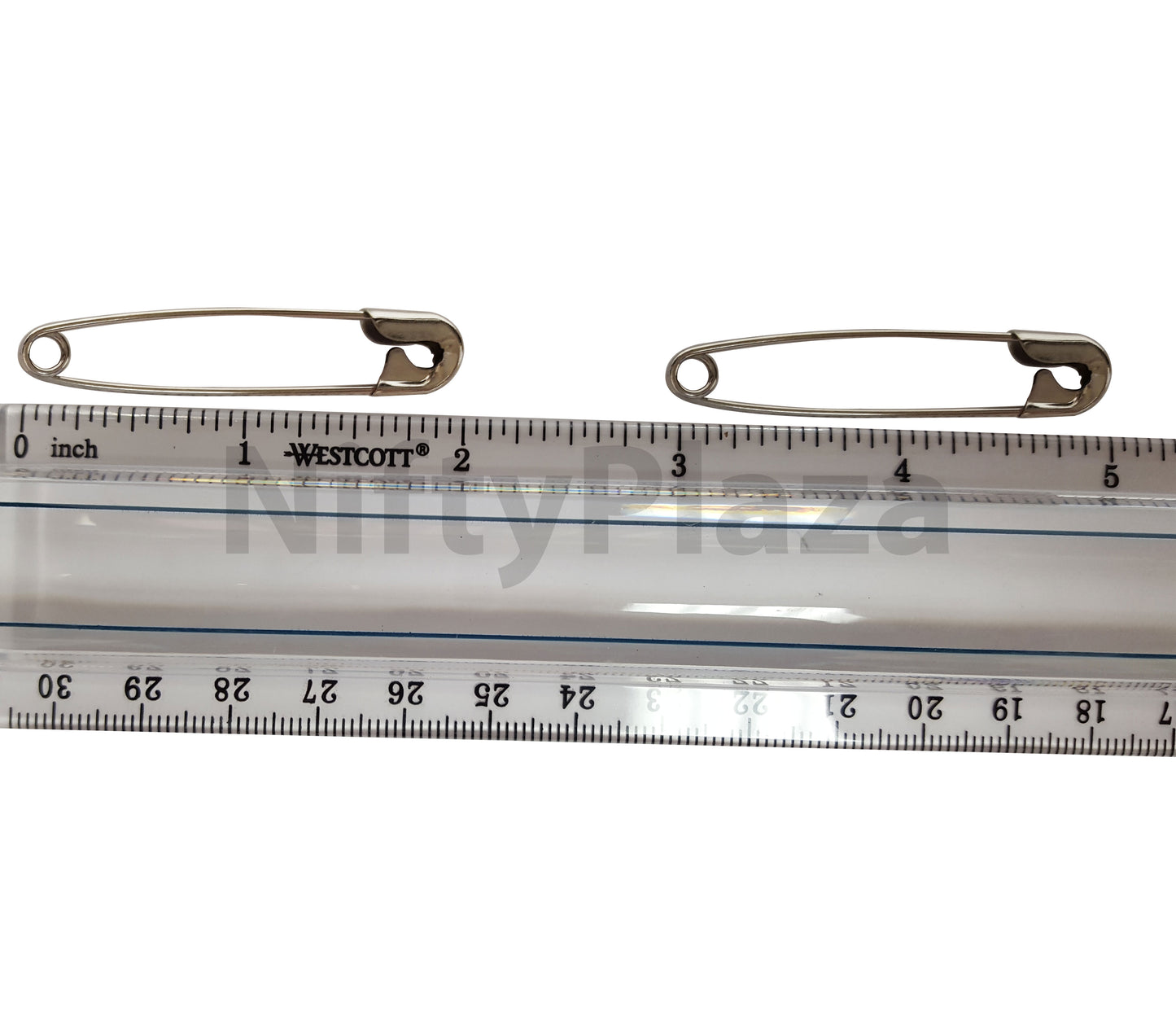 NiftyPlaza 500 Extra Large Safety Pins, Size 2 Inch, Crafting, Quilting, Closed, Heavy Duty, Steel, Nickel Pleated, No Rust