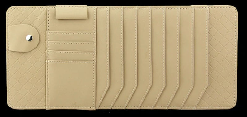 Sun Visor CD DVD Holder Card Case 12 Disc Slot Storage For Auto Car - Beige