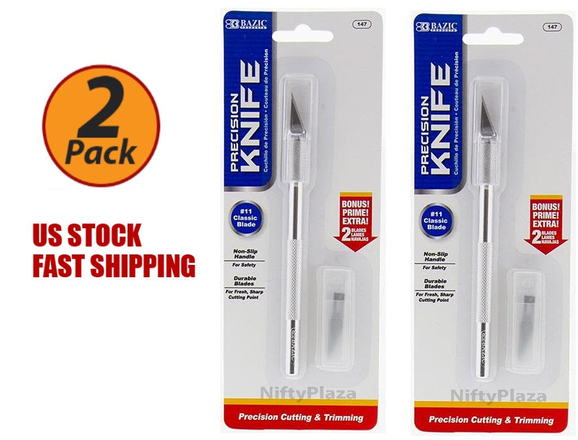 2 Pack - Portable Blade Cutter Knife Non-slip Handle Arts Craft Cutting Tool Professional Wood Paper Stencil - B147