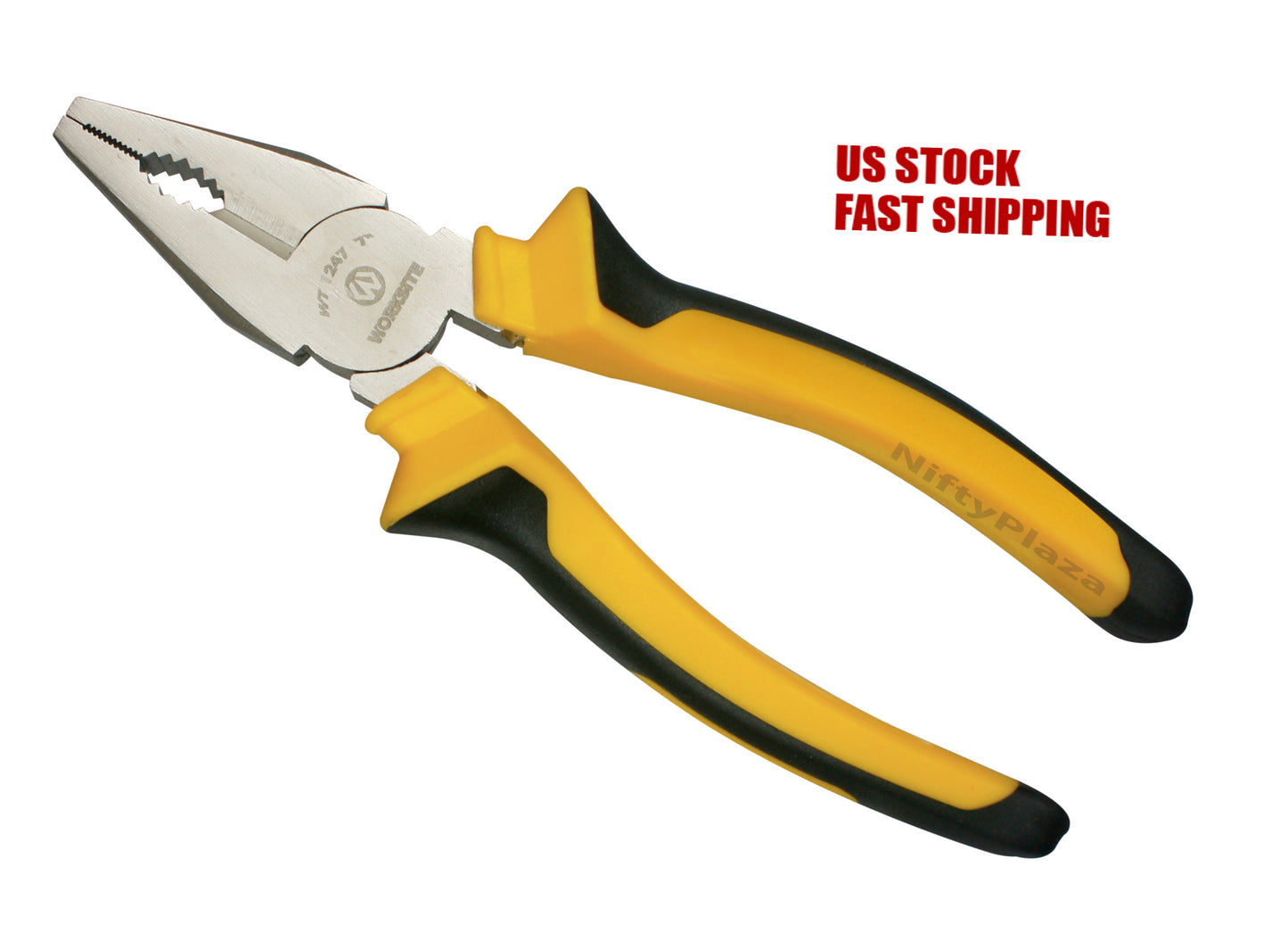 8 Inch Insulated Combination Pliers White Nickel-Iron alloy surface Hand Tool Kit