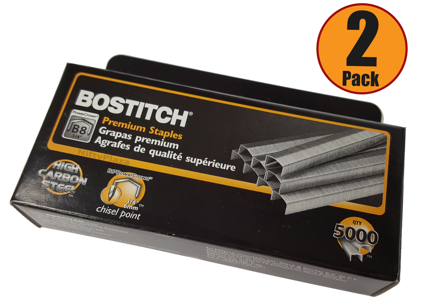Stanley Bostitch B8 Staples for 1/4" Stapler, 2 Boxes (10000 Staples)