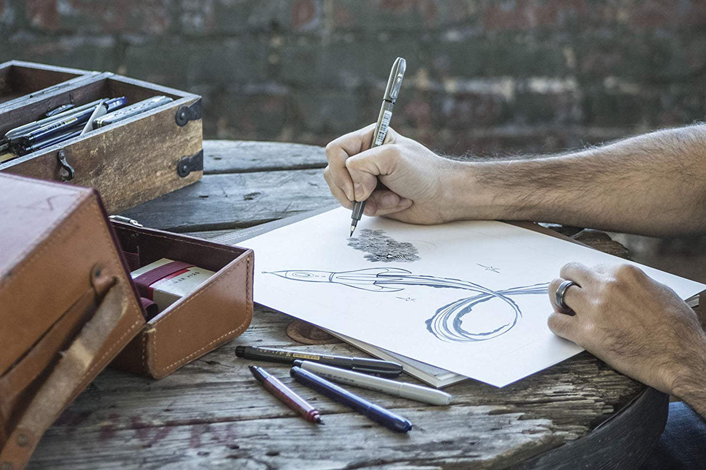 Zensations Brush Pen, Brush Tip, Black Water-Resistant Ink - Super Fine Tip - Zebra Pen