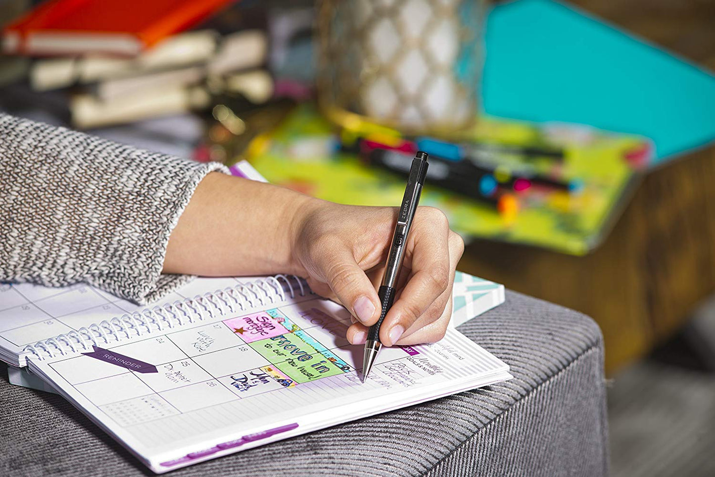 Zebra Ballpoint Stainless Steel Retractable Pen, Fine Point, 0.7mm, Black Easy-glide Ink