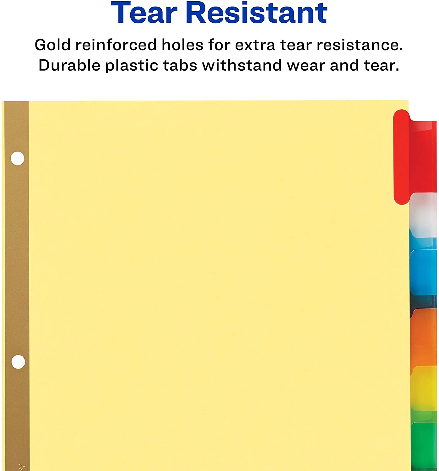 Avery 8-Tab Binder Dividers, Insertable Multicolor Big Tabs Sturdy tab dividers, 1 Set