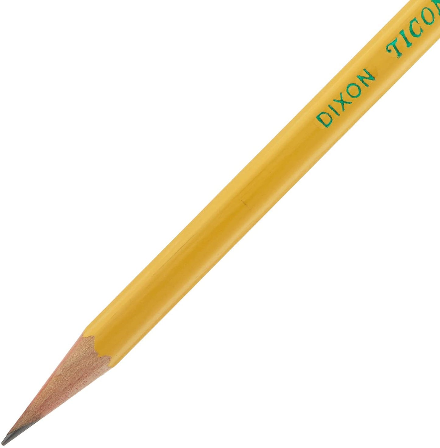 Ticonderoga Cedar Yellow Wood Pencils, 24 pcs 2-1/2/F Medium Lead, 2 Pack