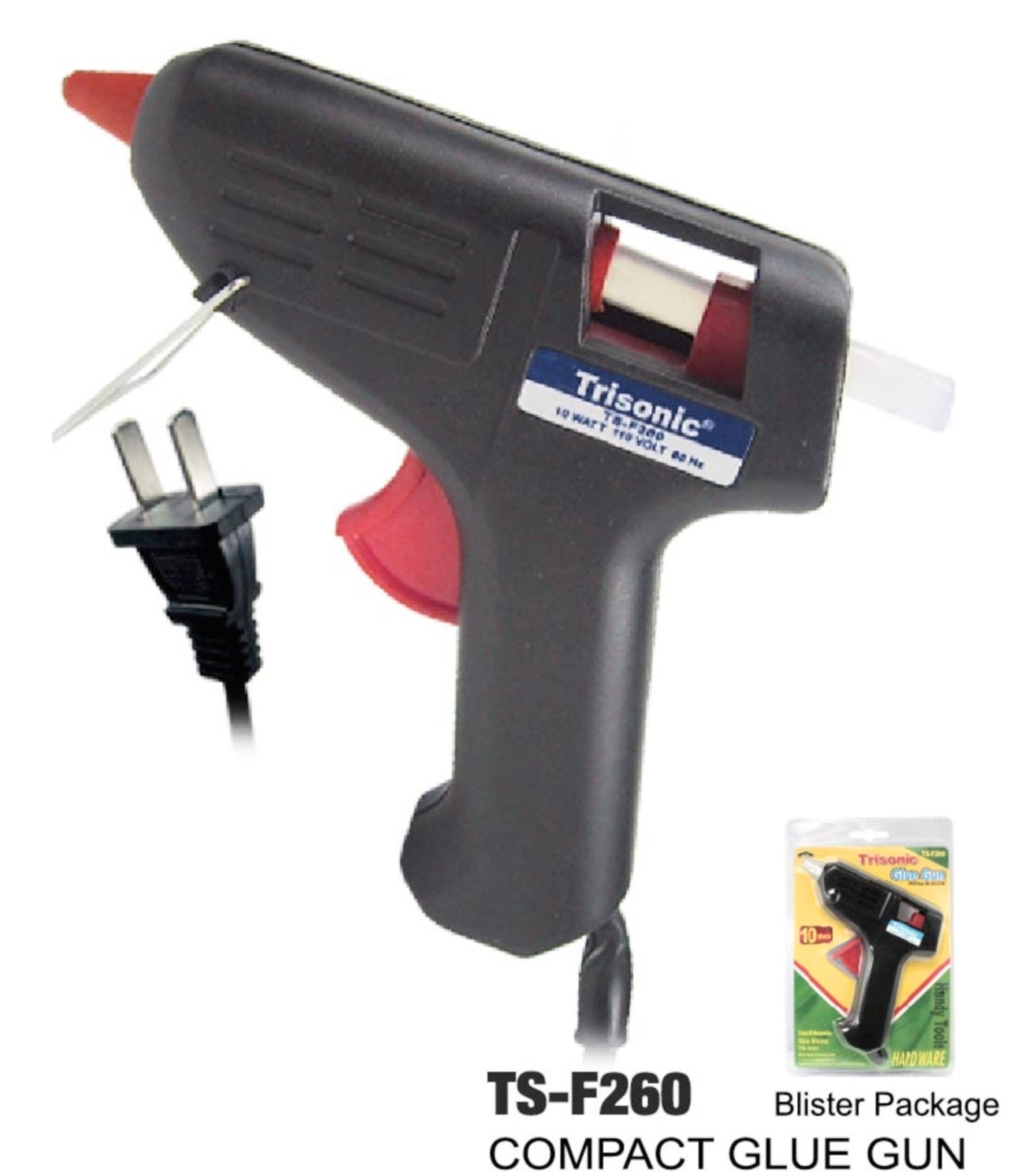 Hot Glue Gun TriSonic 10 Watts Mini Flip-down Stand with 2 Glue Stick