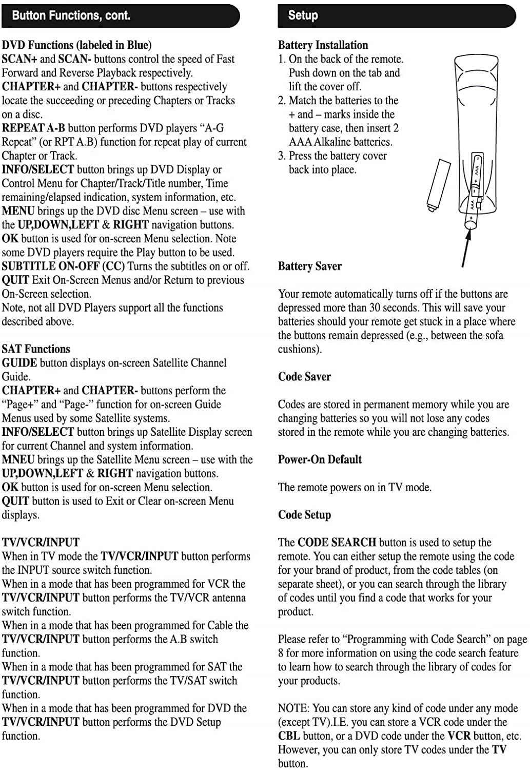 Trisonic 6 Way All in One Universal Remote Control, Programmable Remote, Compatible with TV, AUX,Cable COVERTER Box, CD,DVD, Cable, Satellite and More