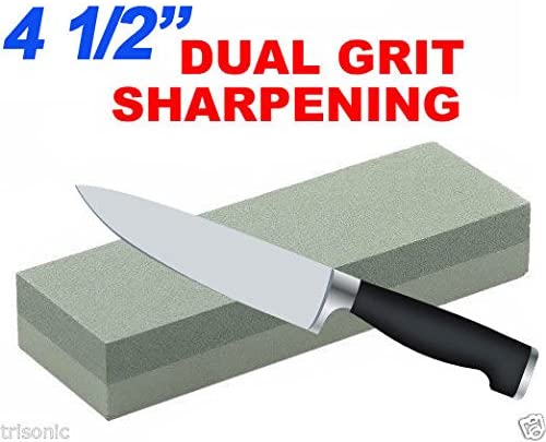 Sharpening Block Trisonic Combination Dual Grit Stone 4-1/2 Inch Wet Stone Knife Sharpener Aluminum Oxide