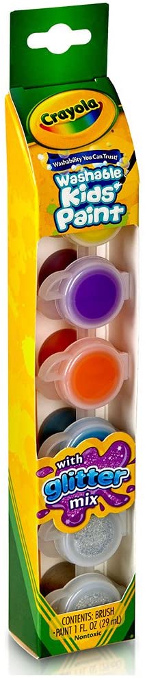 Crayola 6 count Washable Kid's Paint With Glitter Special Effects Gift for Boys and Girls