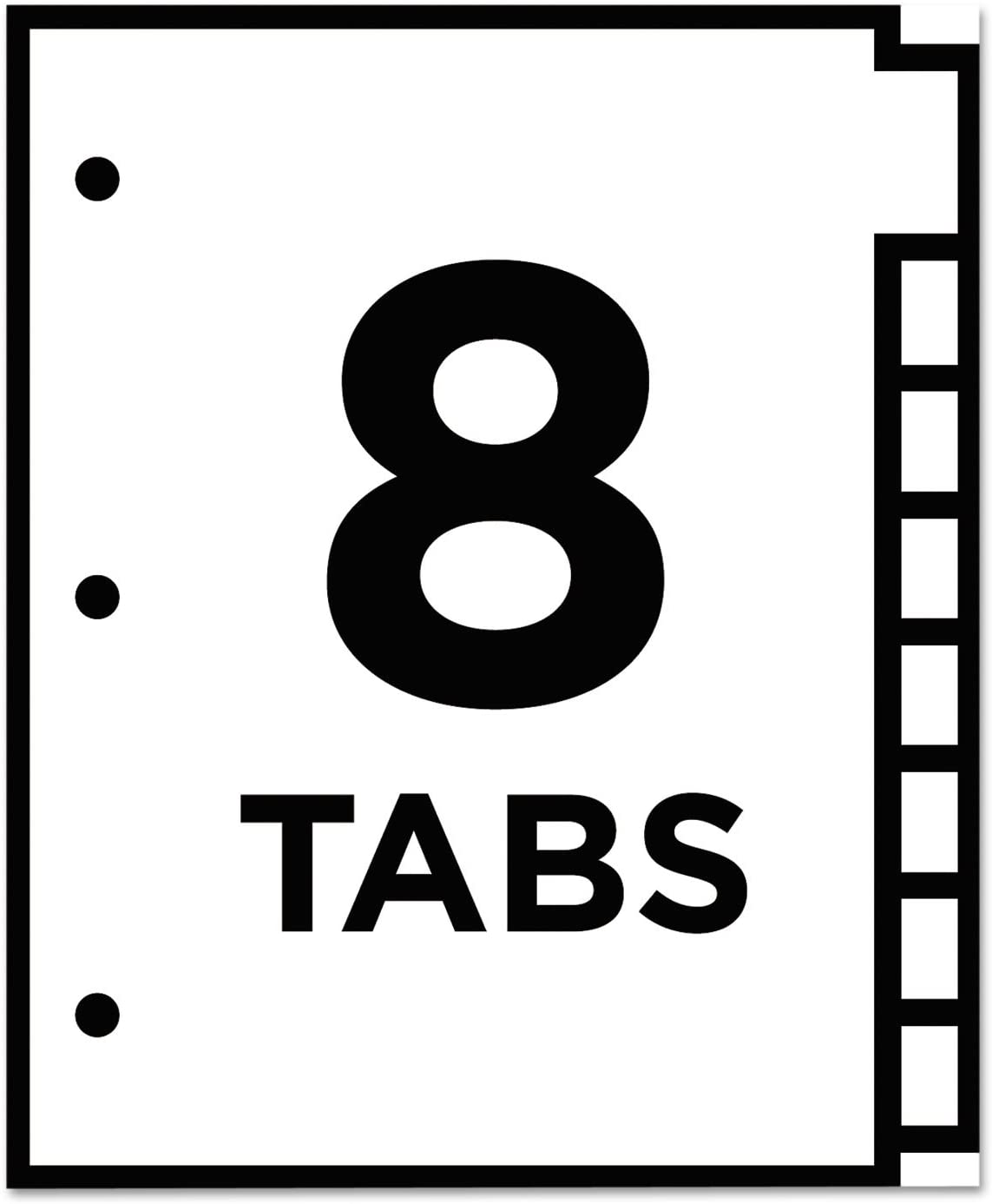 Avery WorkSaver Big Tab Insertable Tab Divider, 8 Tabs, 50% more writing space