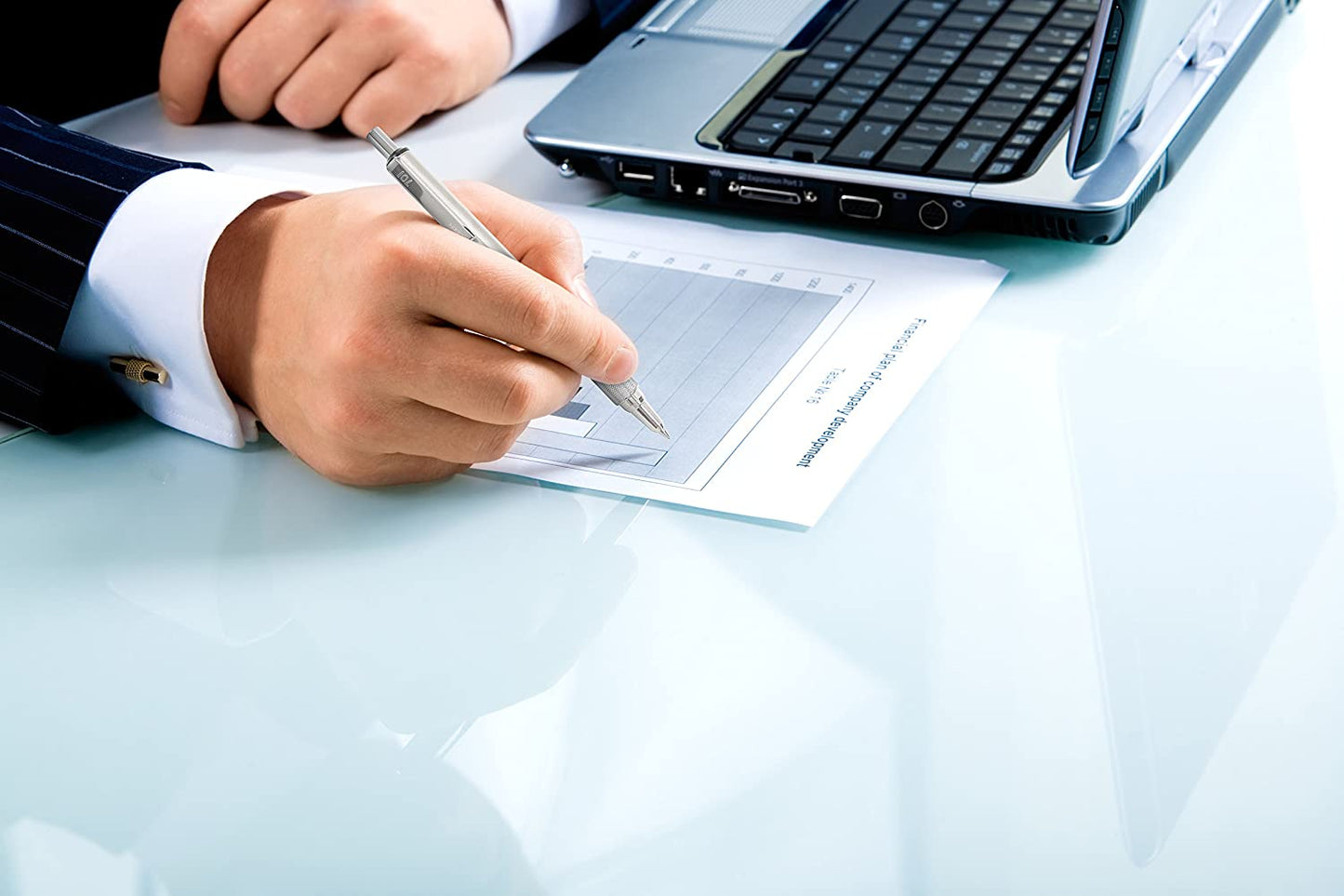 Zebra Pen F-701 Ballpoint Stainless Steel Retractable Pen, 1-Count, Fine Point, 0.8mm, Black Ink