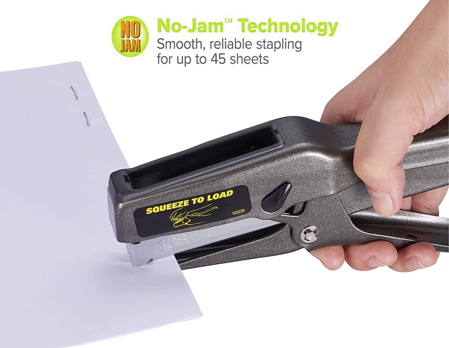 B8 Stapler 02245 Plier Staple Gun, Bostitch, Heavy Duty 45 Sheet Plier Stapler, Full-Strip