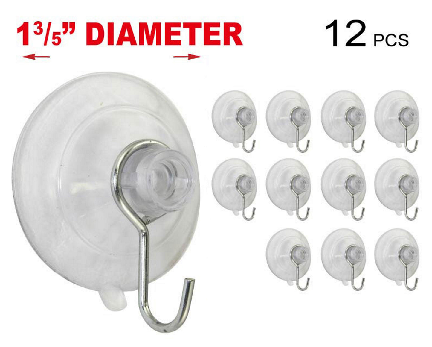 Suction Cup Hooks - Trisonic Clear Powerful SuperLock Heavy Duty Vacuum Shower Kitchen Bathroom Window Hooks for Towel Loofah Sponge