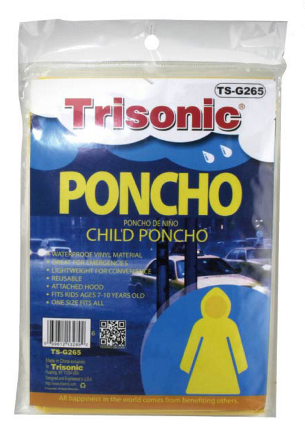 Childs Poncho Unisex Waterproof Disposable Lightweight and Reusable for Rain