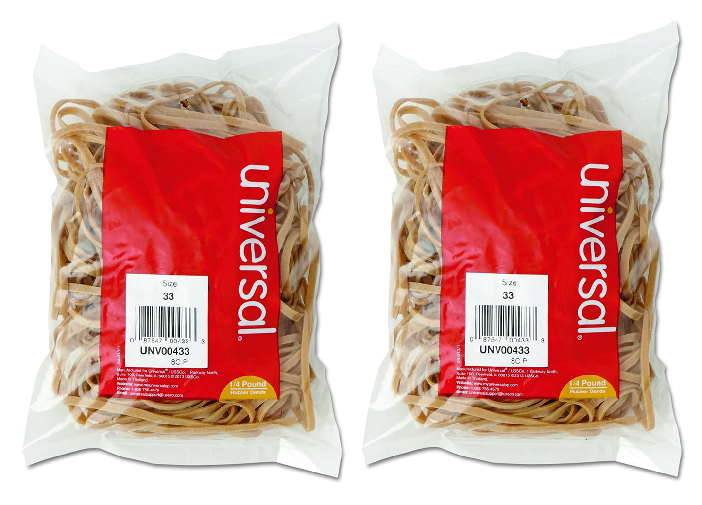 Rubber Bands, Size 33, 0.04" Gauge, Beige, 4 oz Box, 160/Pack Great elasticity - Pack of 2