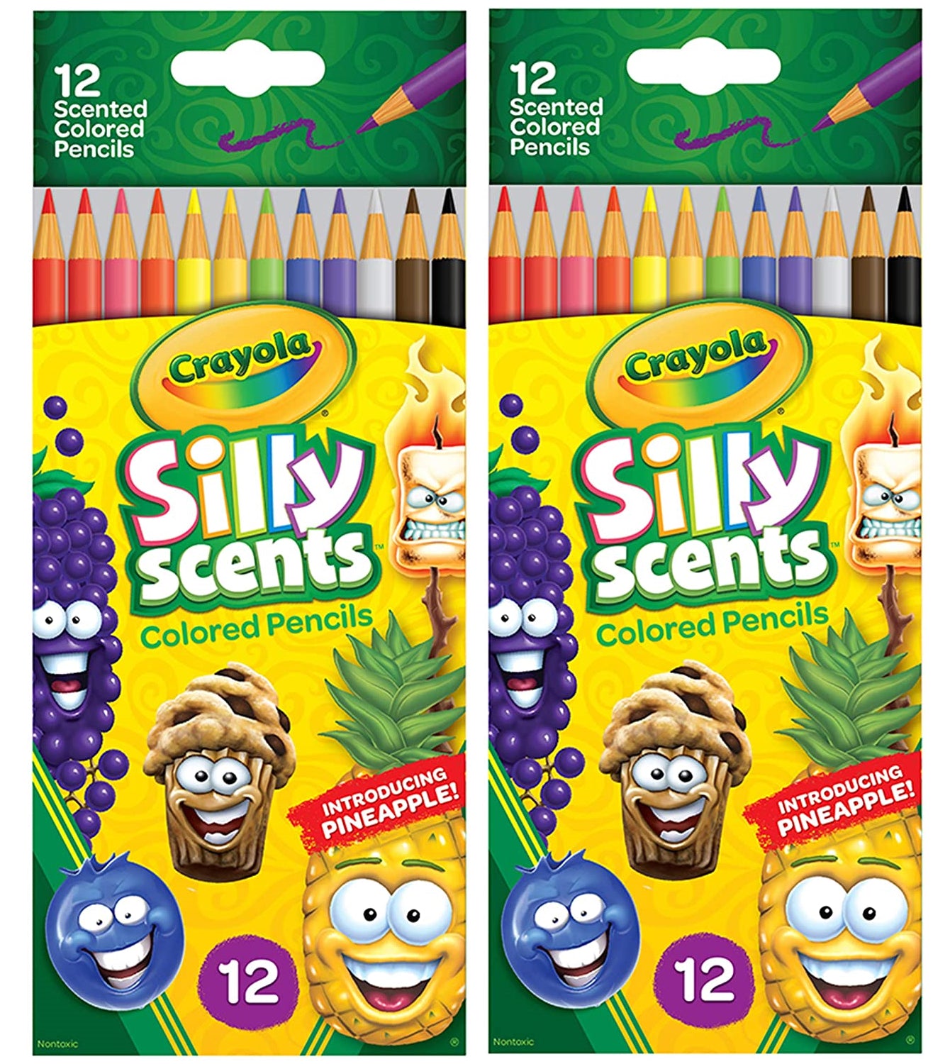 Crayola Silly Scents Scented Colored Pencils, Gift for Kids, 24-Count, Assorted - Pack of 2