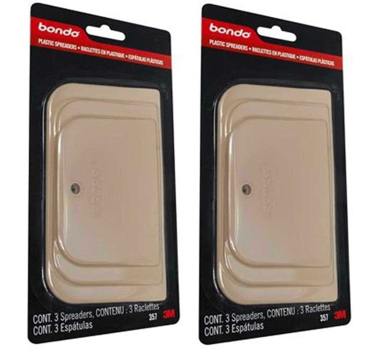 Bondo Plastic Spreaders, 3 Different Sizes, 3 Total, Filler, Putty, Spackle, Caulk or Glaze