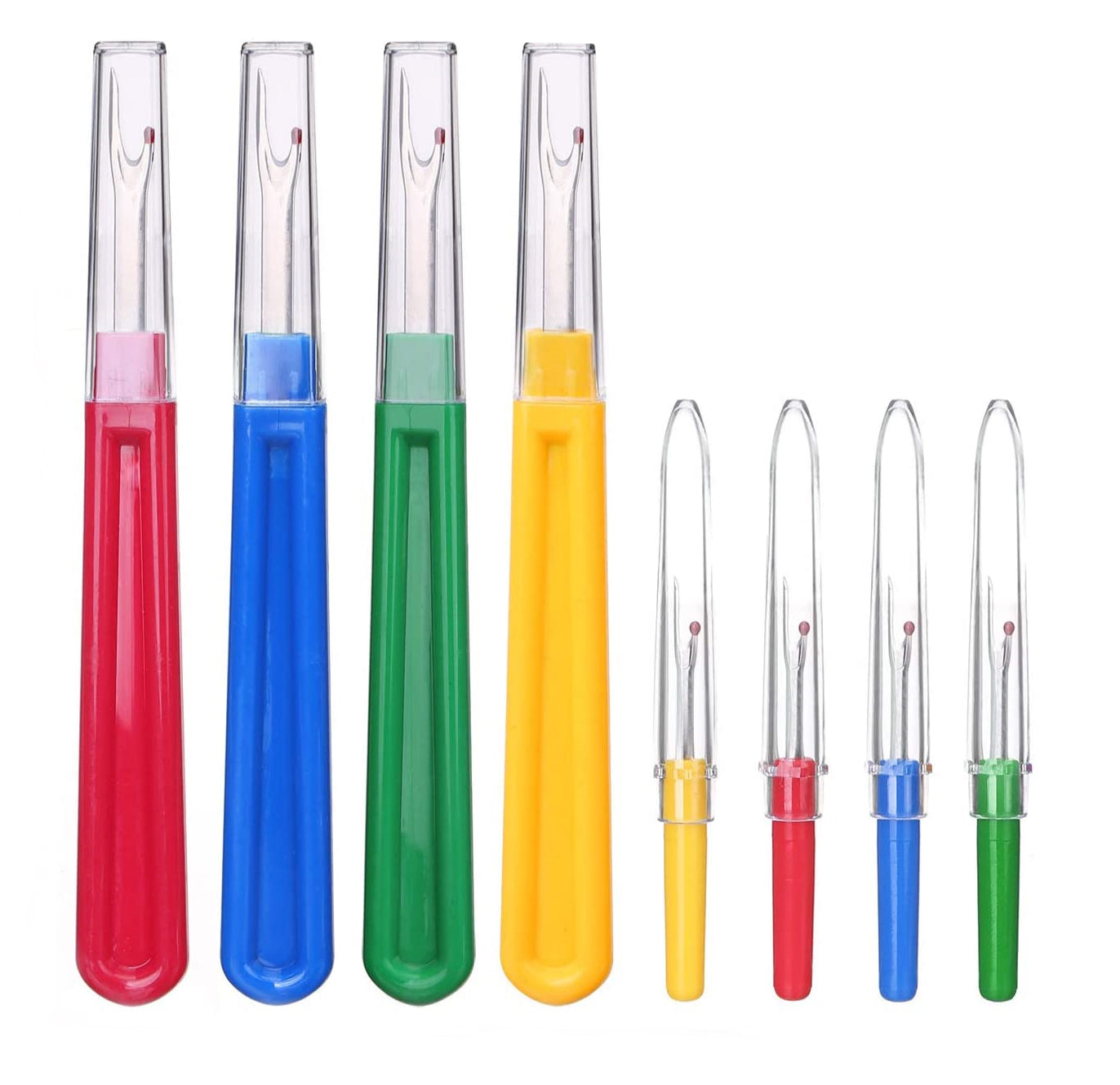 NiftyPlaza 8 Pcs Sewing Seam Rippers, Multicolor Handy Stitch Rippers for Sewing/Crafting Removing Threads - 4 Large and 4 Small