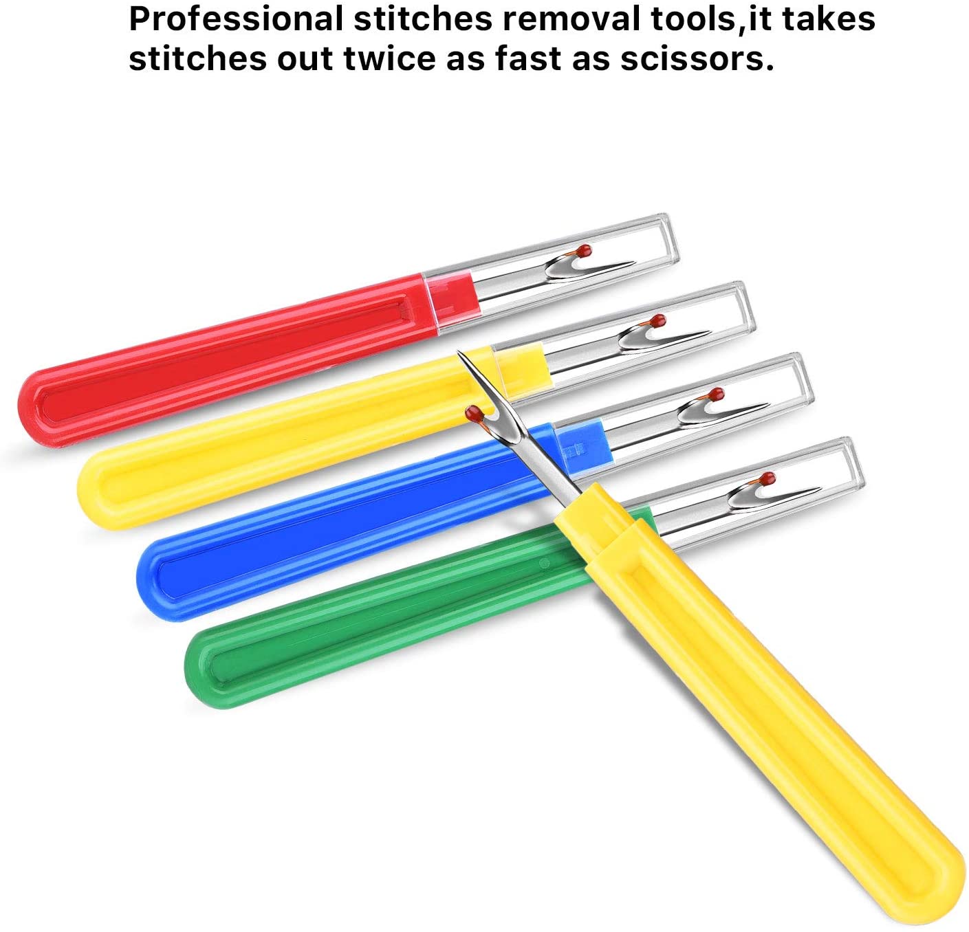 NiftyPlaza 4 Stitch Ripper Plastic Handle Thread Seam Ripper Cutter Remover Sewing Craft Assorted Color