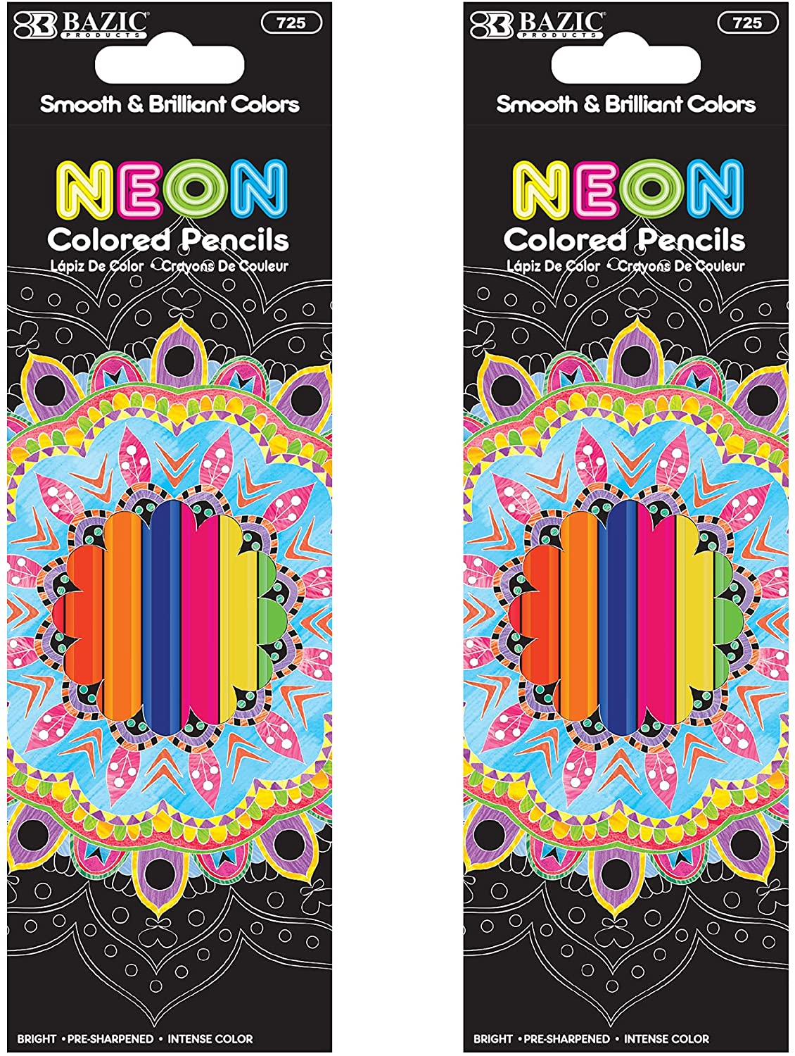 BAZIC Colored Pencils 8 Neon Color, 16 pcs Fluorescence Coloring Pencil Set Art Drawing Sketching, Gift Artist Adult Kids