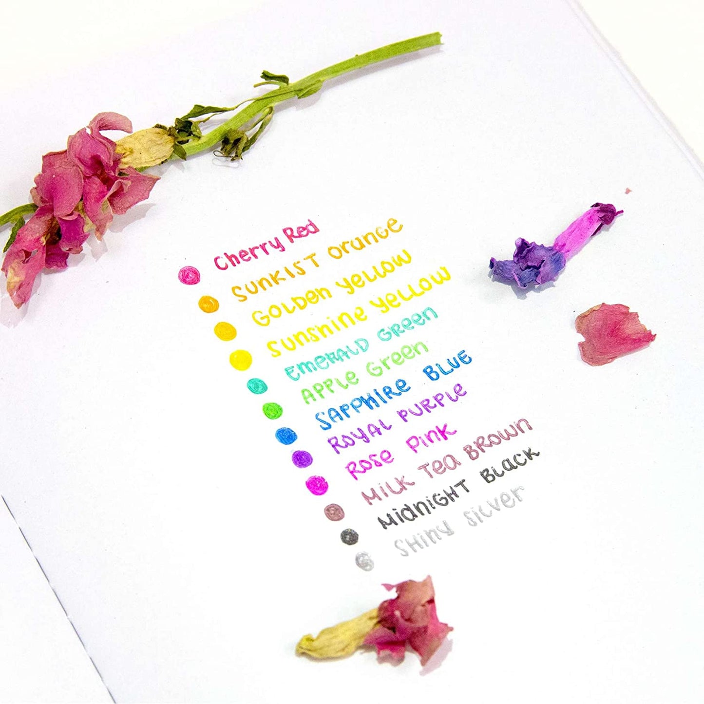 BAZIC Collorelli Gel Pen 1.0mm Glitter Color, 12-Count Acid Free Smooth Writing Drawing Coloring Greeting Card Art Gift