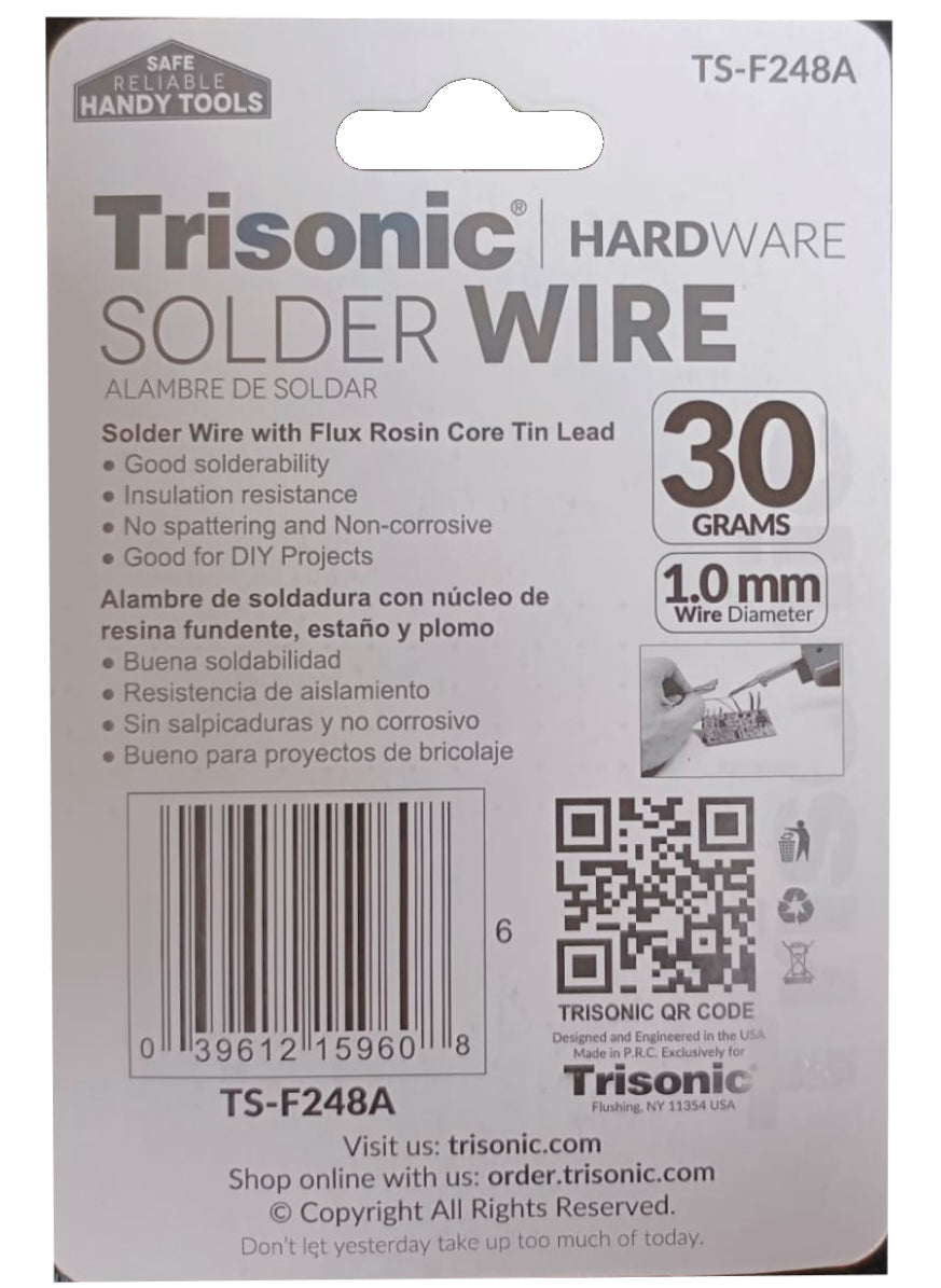 Solder Wire Rosin Core Solder Wire 60/40 TIN/RESIN FLUX Solder in Dispensing Tube - Trisonic
