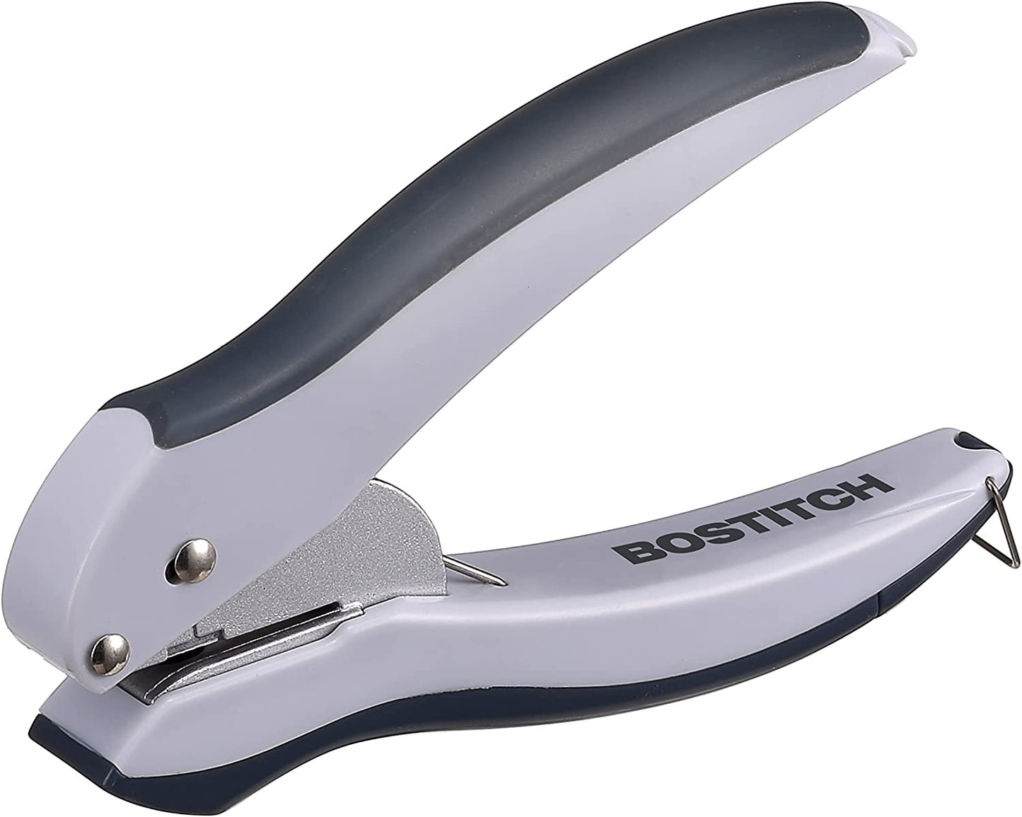 Bostitch Office EZ Squeeze One-Hole Punch, 10 Sheet Capacity, Lightweight, Gray, Jam-free