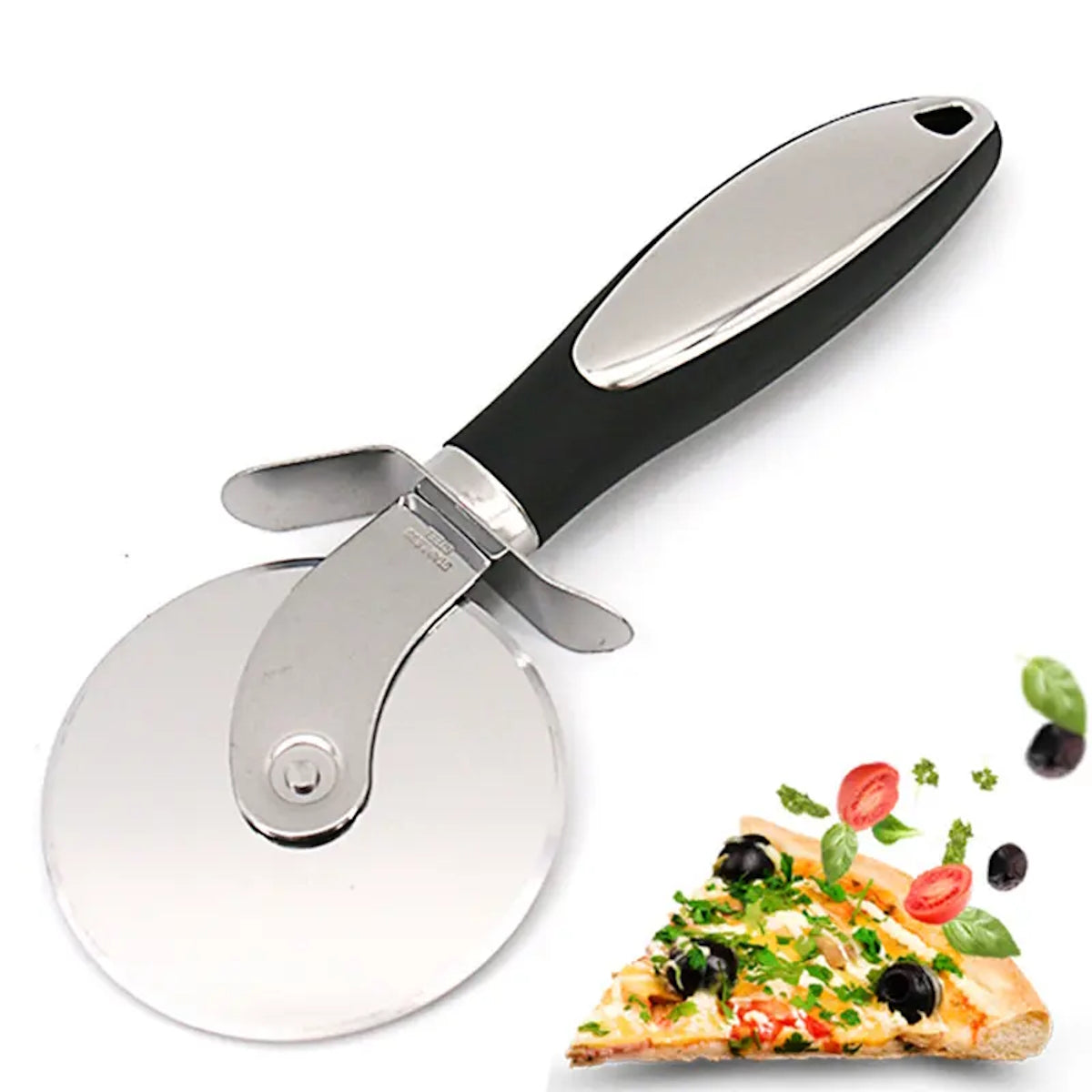 Pizza Cutter Wheel Kitchen Gadgets Tool Sharp Blade Non-Slip Handle Steel Pizza Slicer
