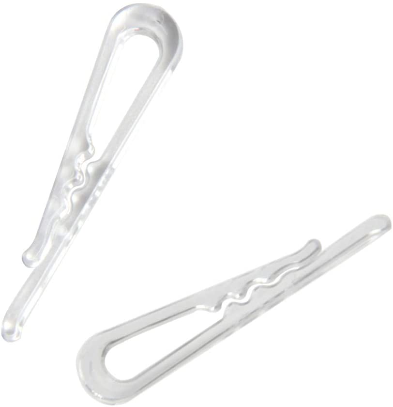 NiftyPlaza 100 Clear Plastic Alligator Clips for Shirts, Folding Ties, Socks and Pants