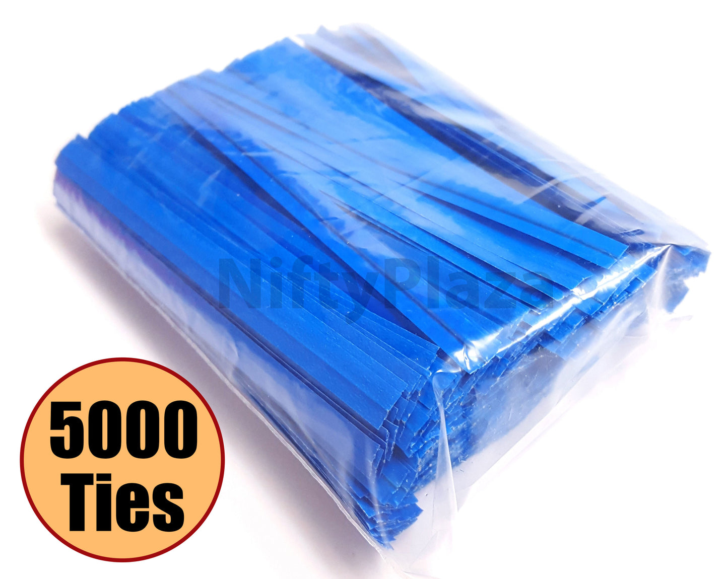 NiftyPlaza Twist Ties 4 inch, Plastic Coated, No Rip Paper Ties - Total 5000 Twist Ties