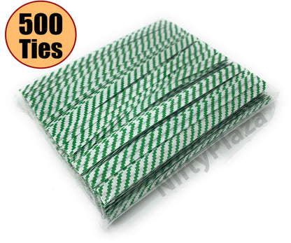 NiftyPlaza Twist Ties 4 inch, Plastic Coated, No Rip Paper Ties - 500 Twist Ties