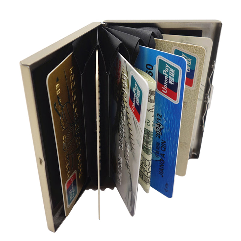 NiftyPlaza RFID Blocking Credit Card ID Holder Slim Money Men Travel Wallet Stainless Steel
